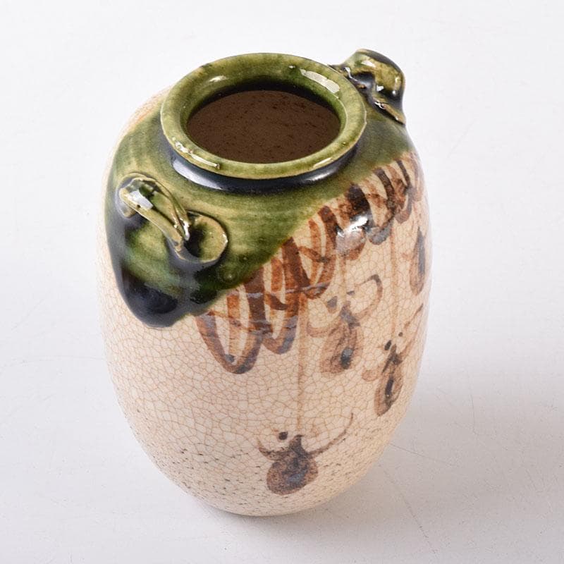 茶道具　山口茂造　織部茶入　仕覆付　共箱　V　7246