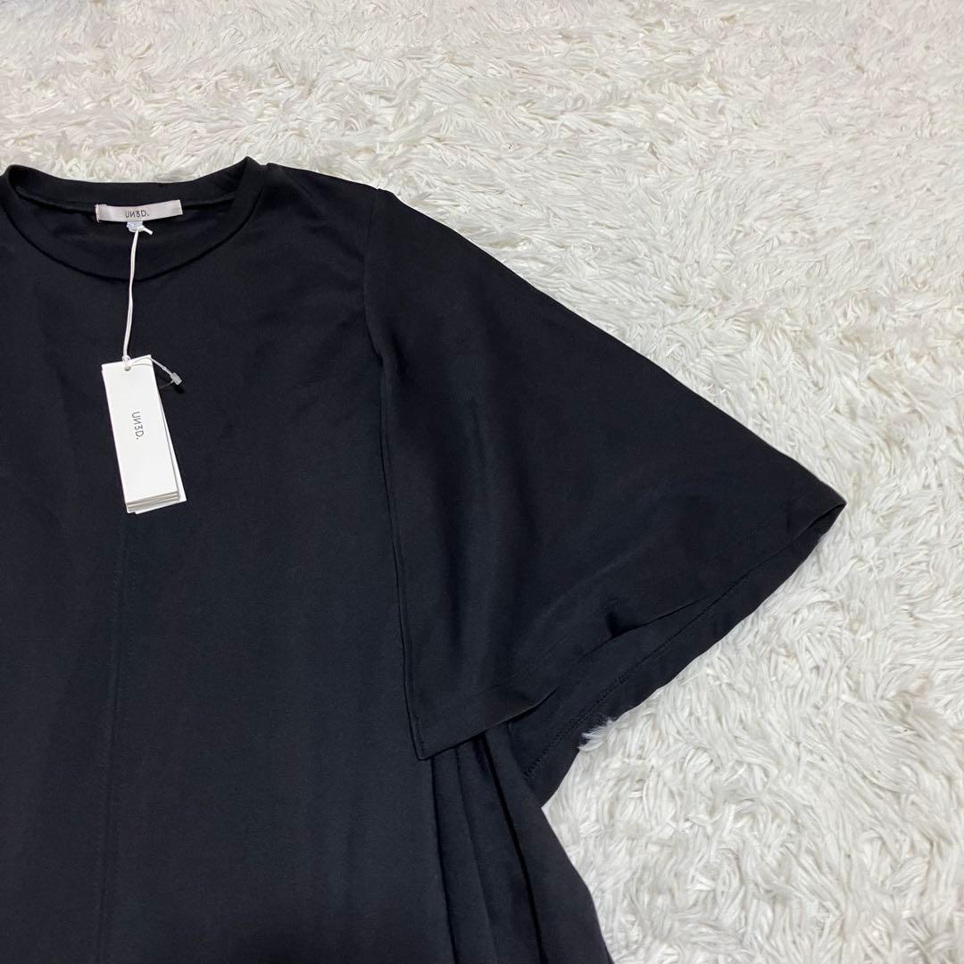 新品 UN3D アンスリード ケープスリーブワンピース ブラック ３６