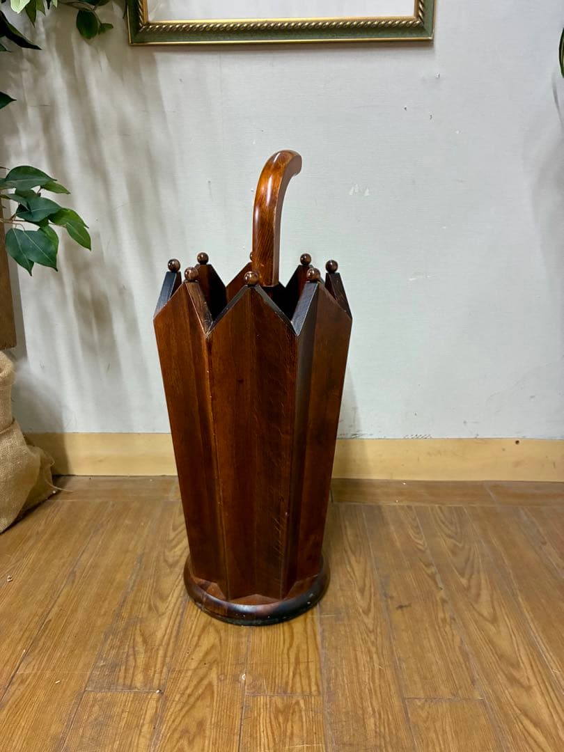 管392☆イタリア製☆ ガリンベルティ ☆木製☆アンブレラスタンド☆傘立て