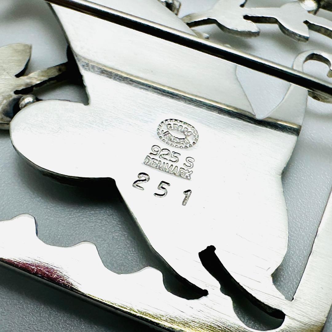   251 イルカ　リーフ　シルバーブローチ　925