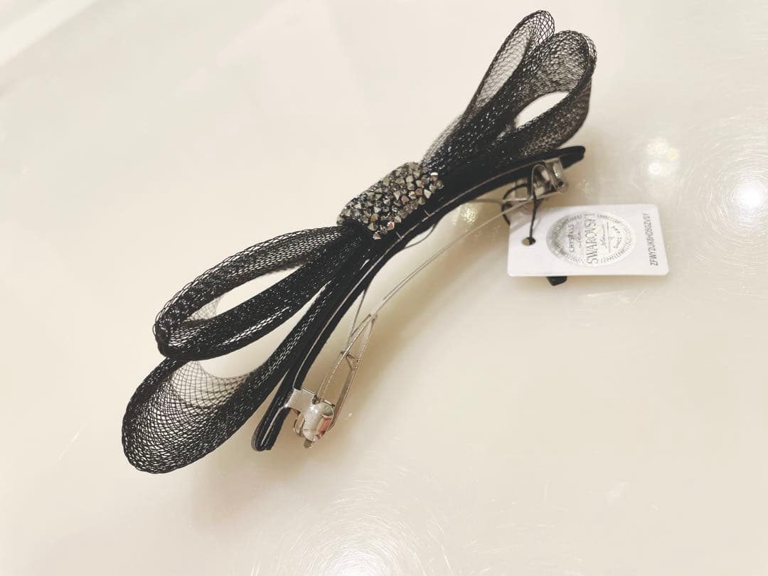 ※のの※コンプレックスビズ　スワロフスキーリボンスリムバレッタ新品未使用品