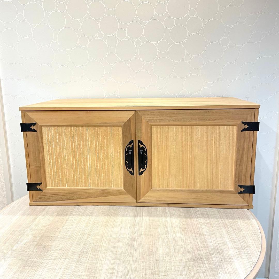 【美品】桐箪笥 小型収納棚 4段 衣装ダンス 着物 チェスト 観音開き 和装