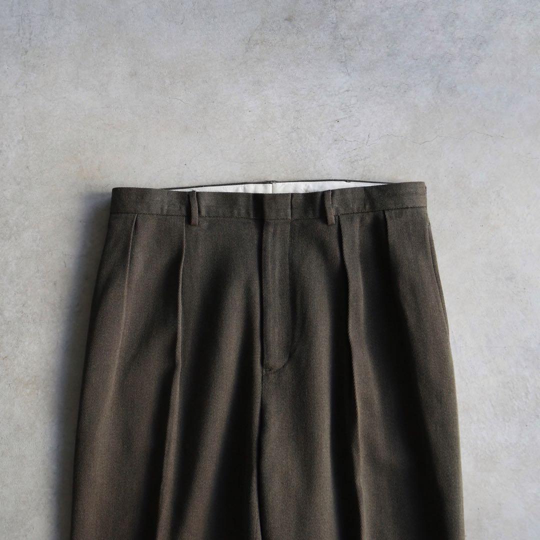 90s ラルフローレン ツータックスラックス ポロチノ ブラウン W36 L30