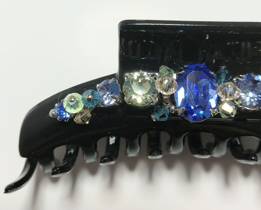 コンプレックスビズ　ラインドストーンバンスクリップ　ブルーミックス