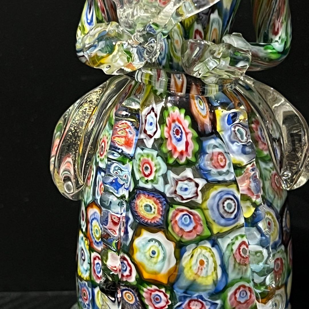 ベネチアンガラス ペア 人形 ミルフィオリ 貴族 ガラス工芸品 置物