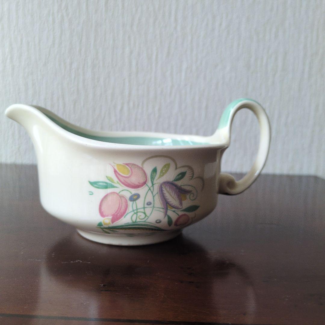 レア＊スージークーパー＊スクエアプレート＊ドレスデン＊グレービーソースボウル