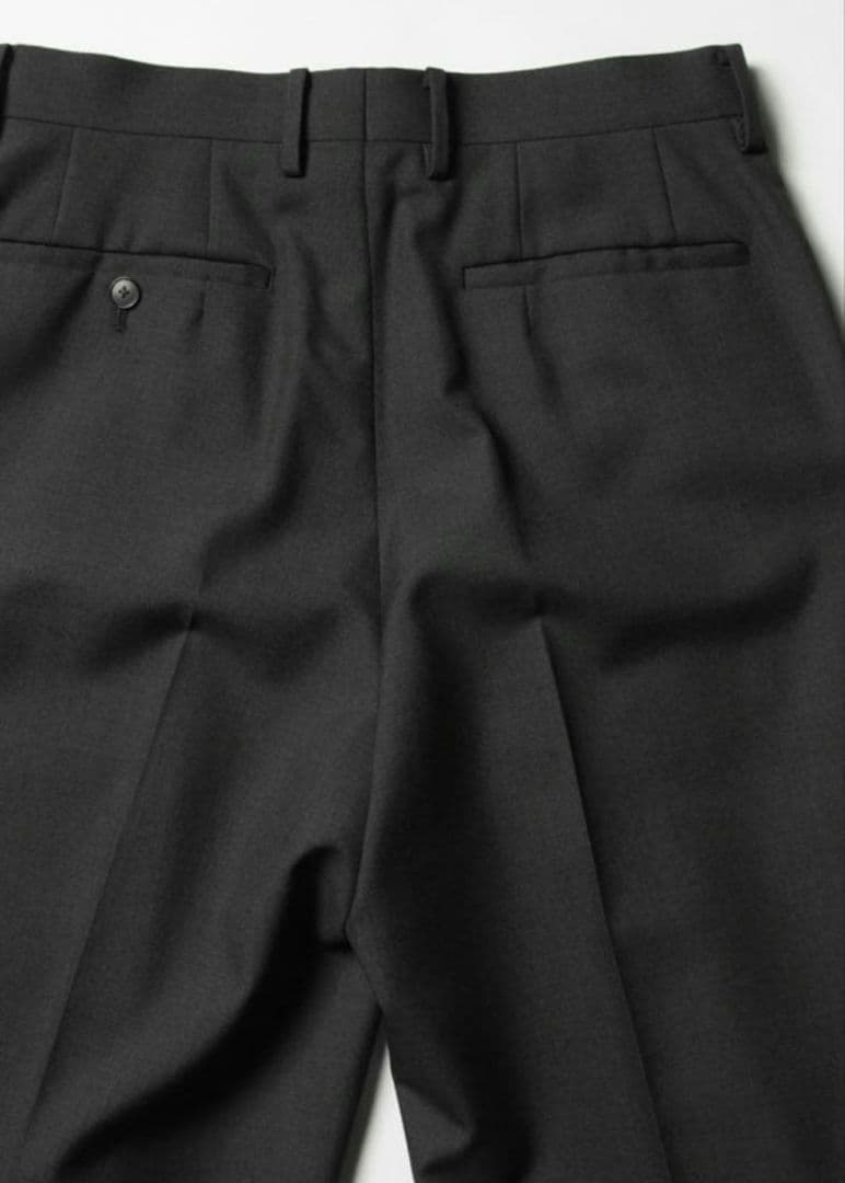 AURALEE BLUEFACED WOOL WIDE SLACKS タグ付き