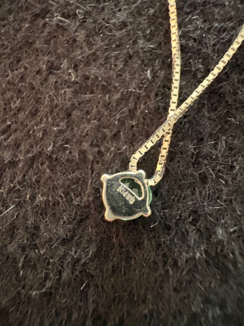 K14WG ホワイトゴールド エメラルドネックレス ベネチアンチェーン