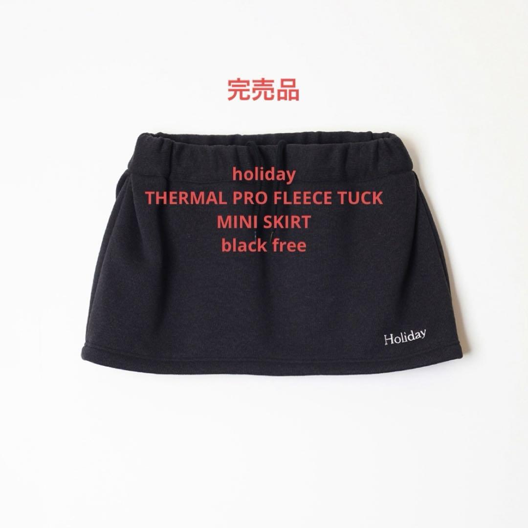 スカート THERMAL PRO FLEECE TUCK MINI SKIRT black