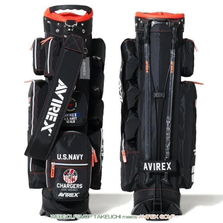 新品 AVIREX アヴィレックスゴルフ スタンド キャディバッグ ブラック