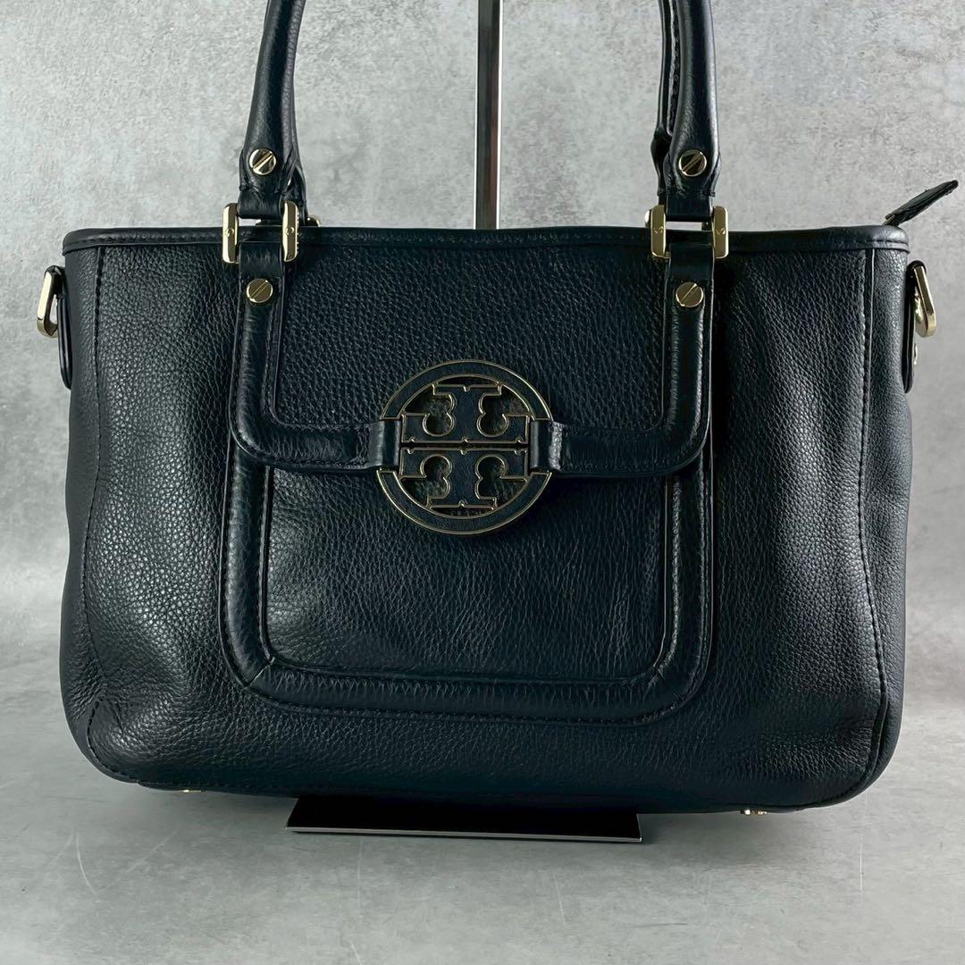 ✨美品✨トリーバーチ　アマンダ ミニサッチェル　2way メダリオン　レザー　黒