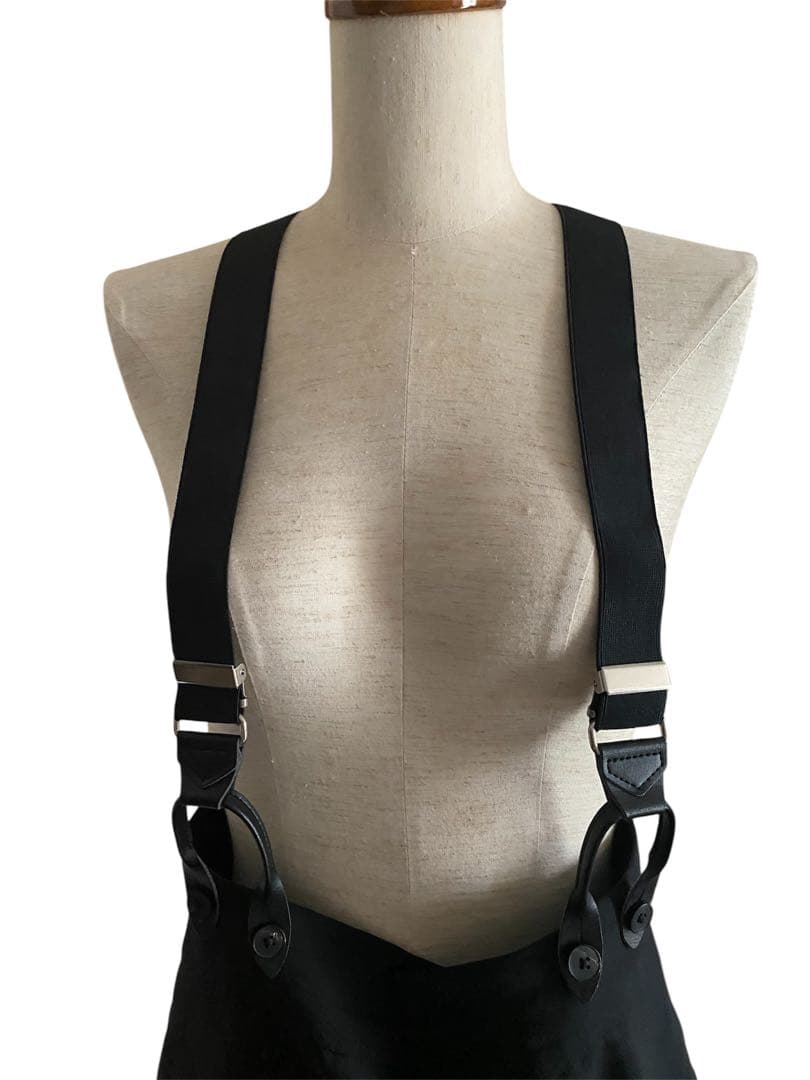 UNITED ARROWS ロエフLOEFF サスペンダーパンツ 黒