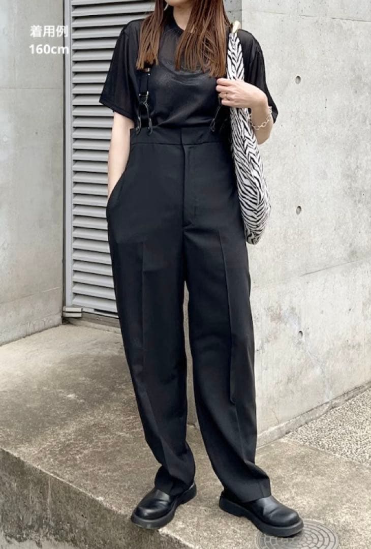 UNITED ARROWS ロエフLOEFF サスペンダーパンツ 黒