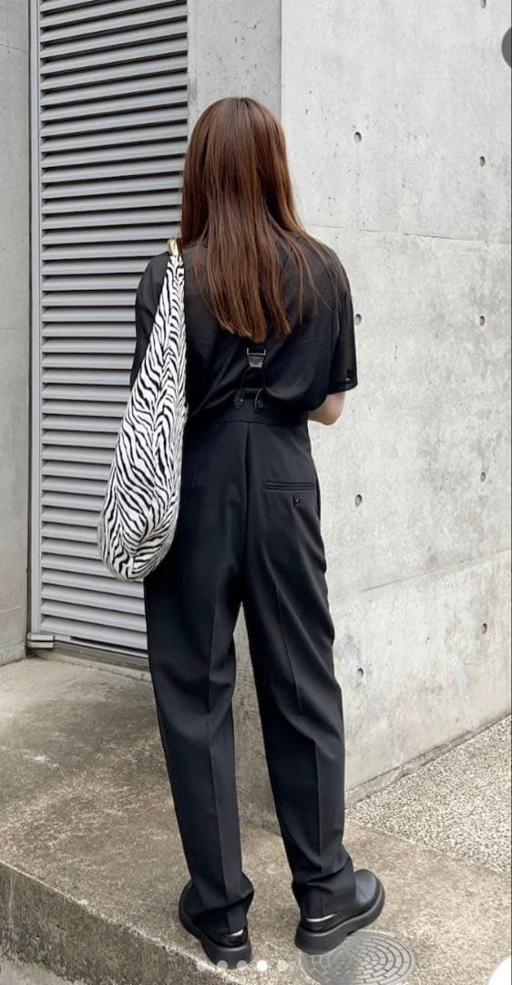 UNITED ARROWS ロエフLOEFF サスペンダーパンツ 黒