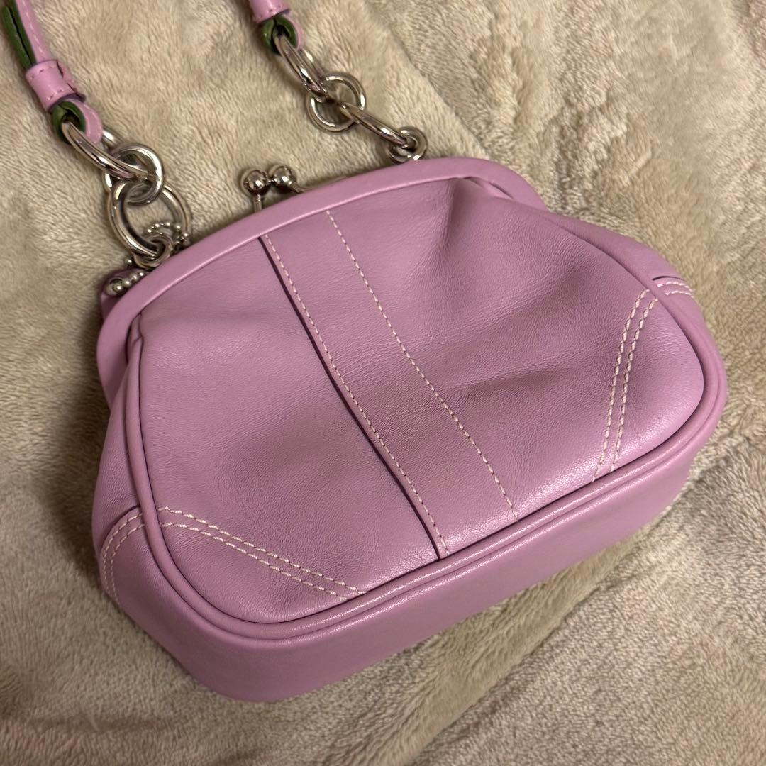 コーチ　花刺繍 ピンク ハンドバッグ