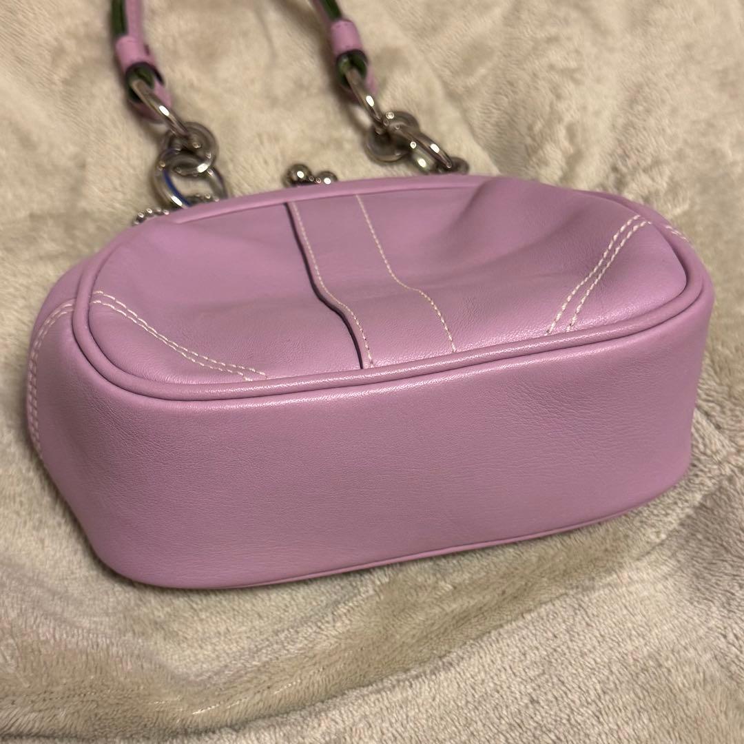 コーチ　花刺繍 ピンク ハンドバッグ