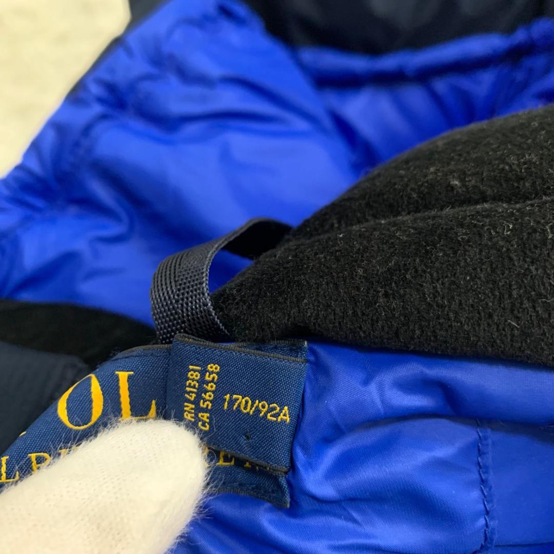 15219✨ポロラルフローレン ダウンベスト ポリエステル ネイビー 無地