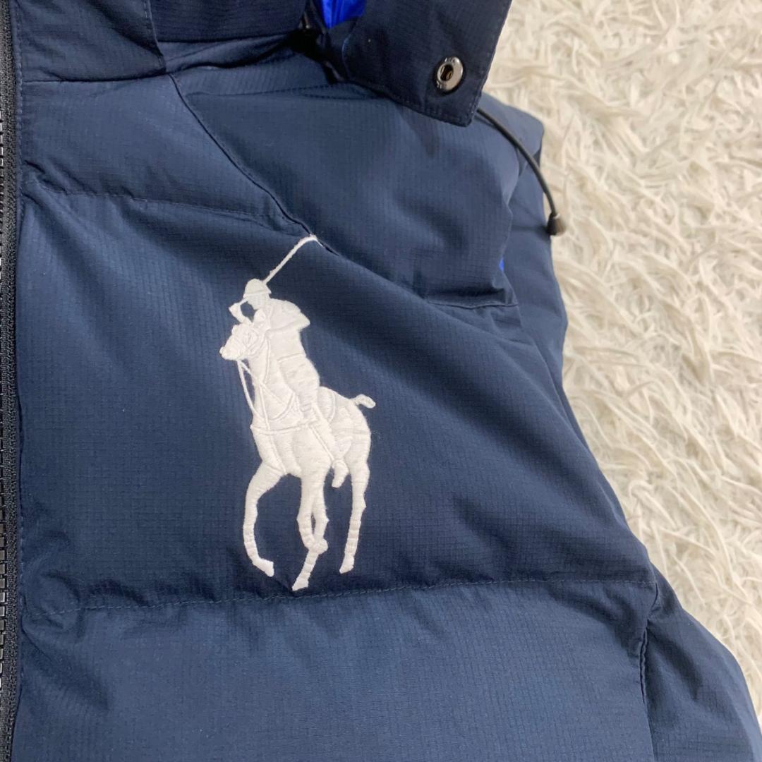 15219✨ポロラルフローレン ダウンベスト ポリエステル ネイビー 無地