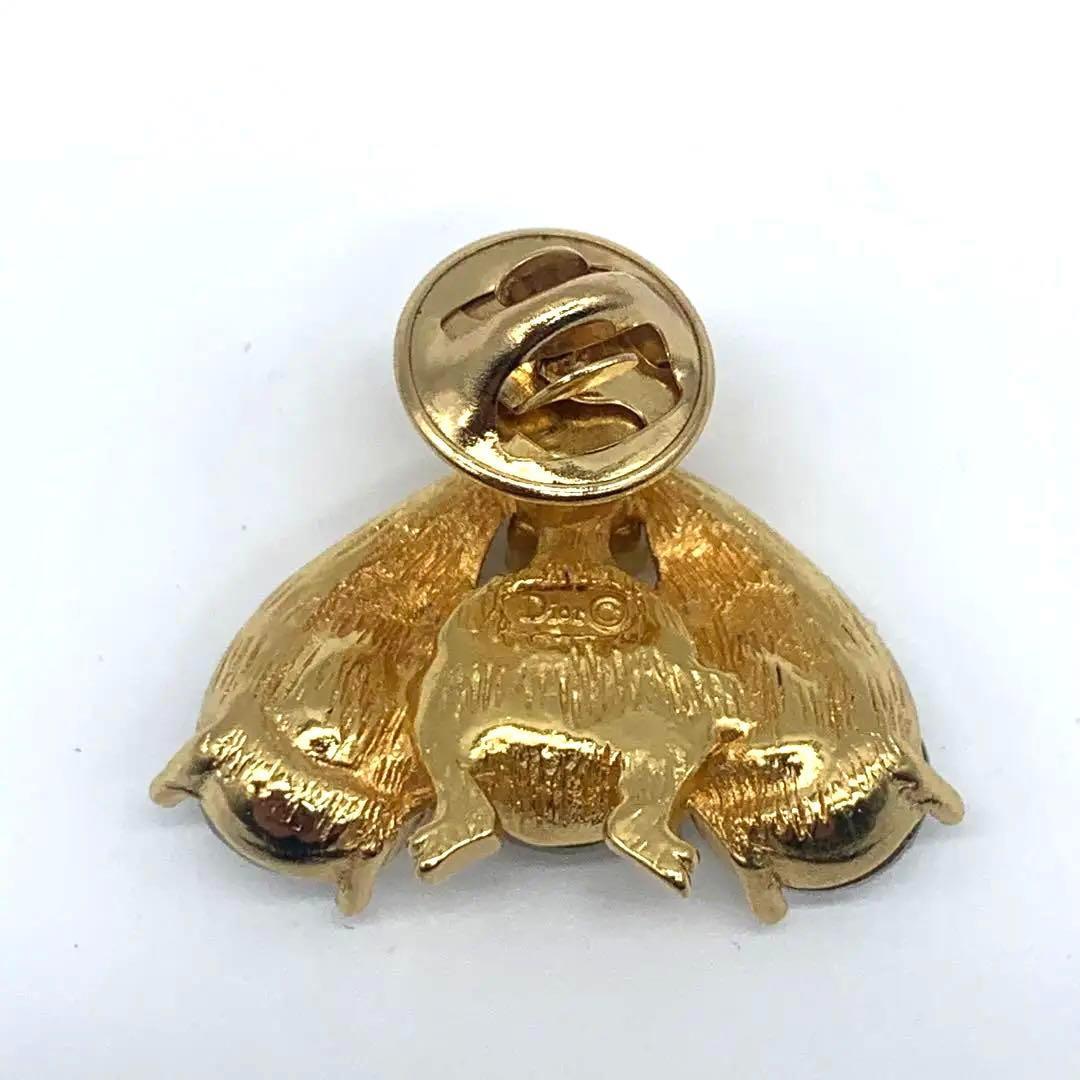 クリスチャンディオール 蜂モチーフ ブローチ ゴールド ラインストーン