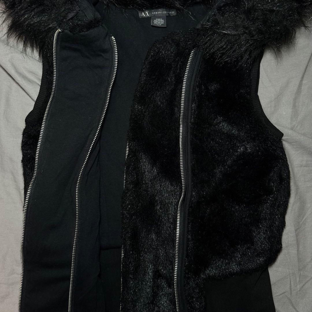 00s armani exchange ファー ボアベスト 平成ギャル グランジ