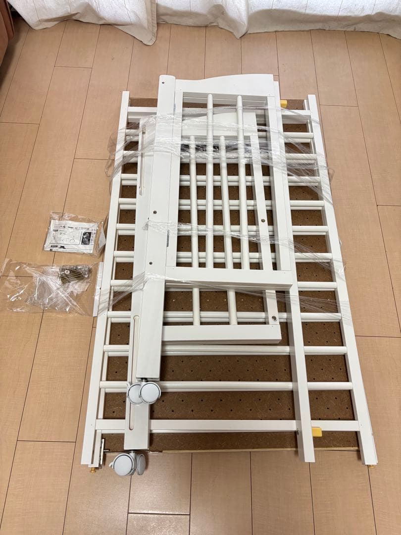 ♡めろ♡様　日本製ベビーベッド ハイベッド パル ホワイト 石崎家具