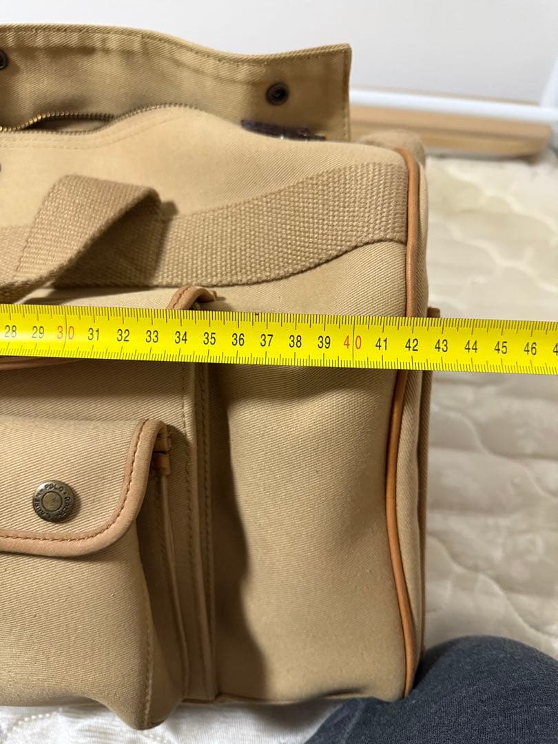 POLO ラルフローレン ボストンバッグ サファリ レザー ベージュ ショルダー