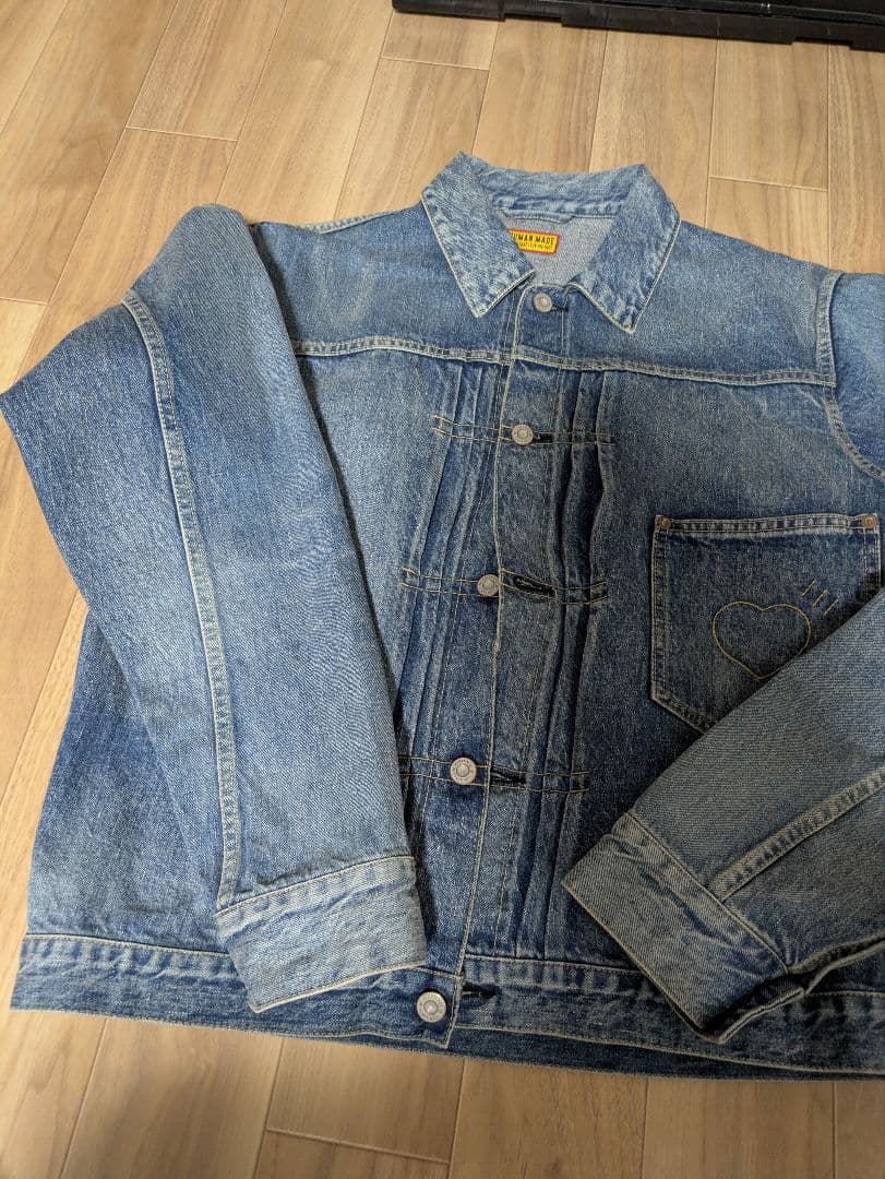 ヒューマンメイド　デニムジャケット ハート刺繍