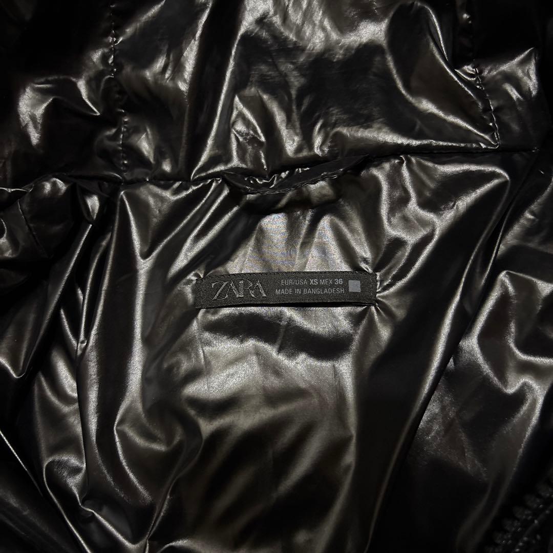 ZARA ブラック ダウンジャケット フード付き