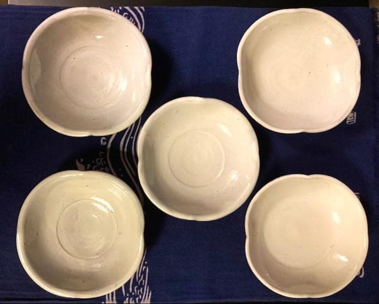 唐津 粉引小皿五客組共箱　中里 隆 隆太窯 本日特価