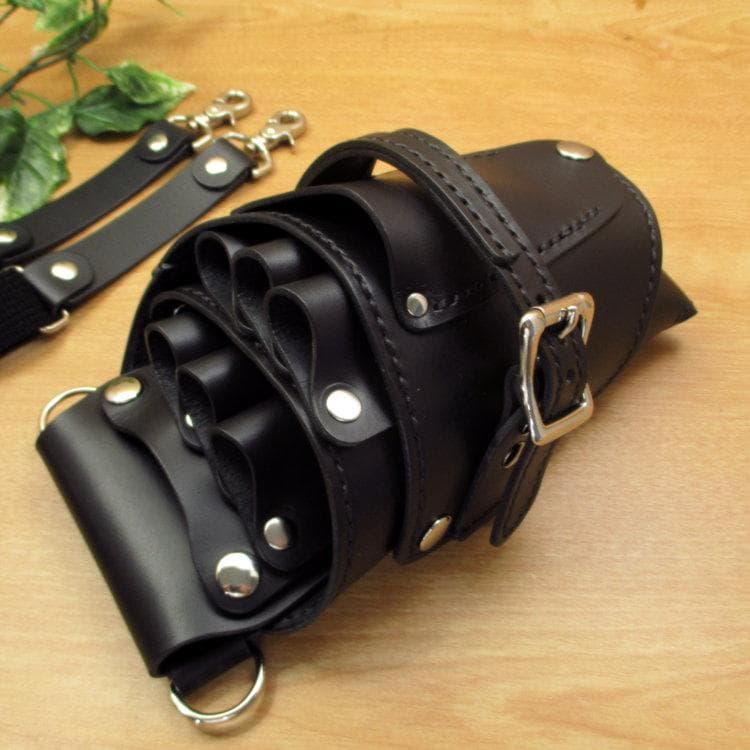 オールブラック　６丁差し　本革シザーケース　SCA-150/CKA