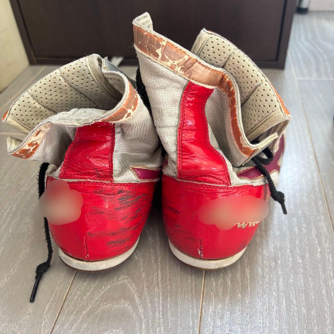 Mizuno ボクシングシューズ シルバー/レッド