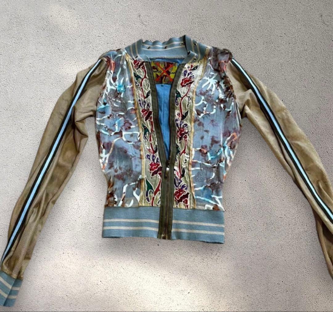 希少＊ヴィンテージ 刺繍入りメッシュ スカジャン S