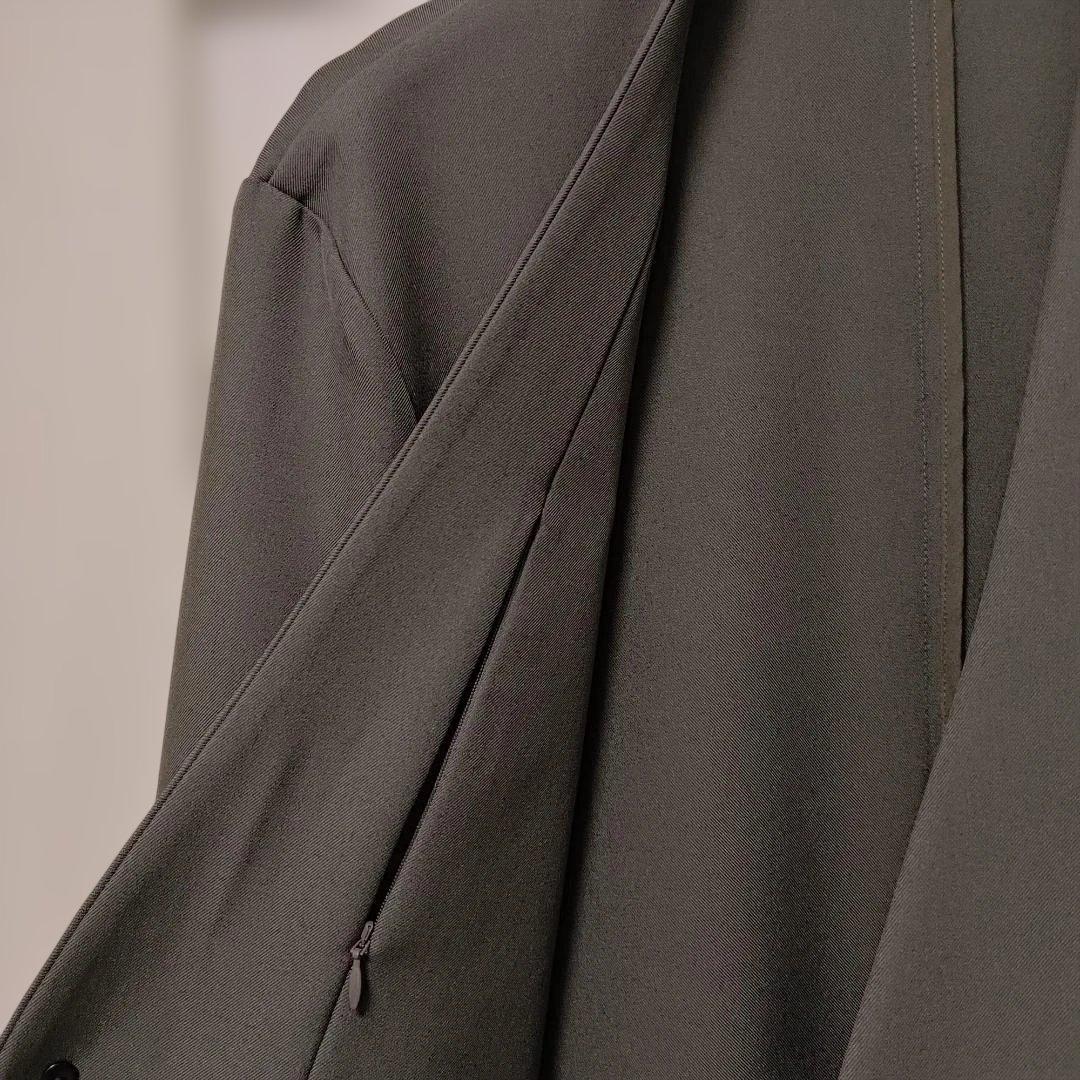 MBスタンダード ノーカラージャケット ダークカーキS