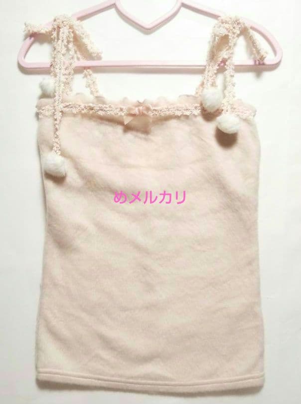 LIZ LISA キャミソール ポンポン付 ストラップ (ピンク)