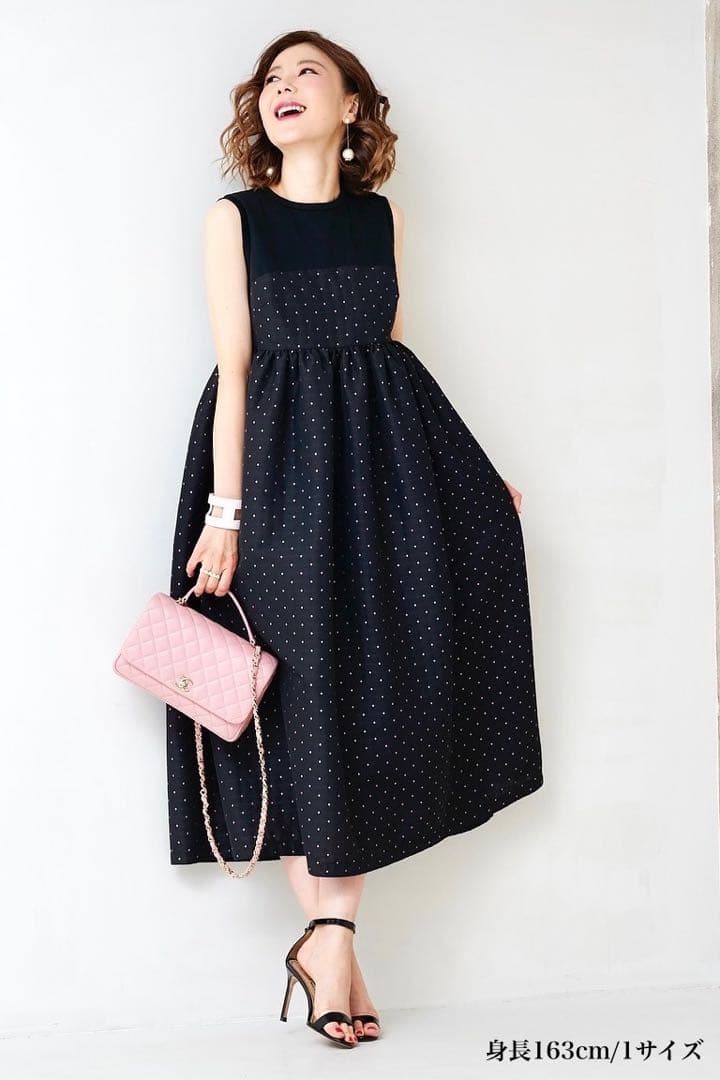 OBLI オブリ 米沢別注ドッキングピンクドットワンピース