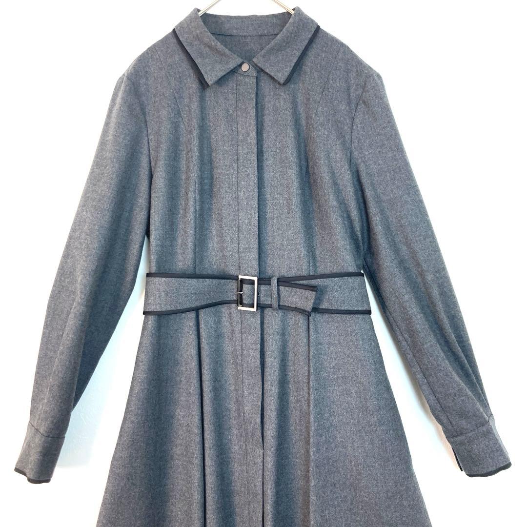 新品タグ付 定価59400円 アナイ ウールフラノタック シャツワンピース 38