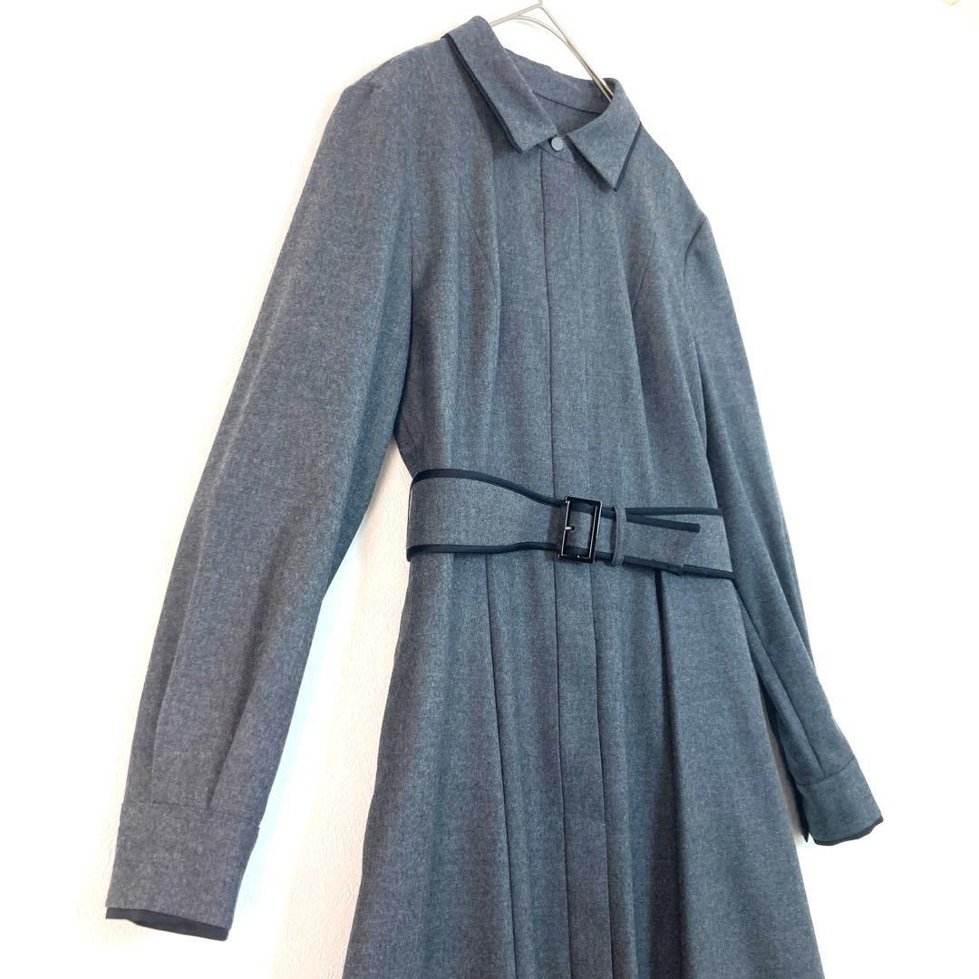 新品タグ付 定価59400円 アナイ ウールフラノタック シャツワンピース 38