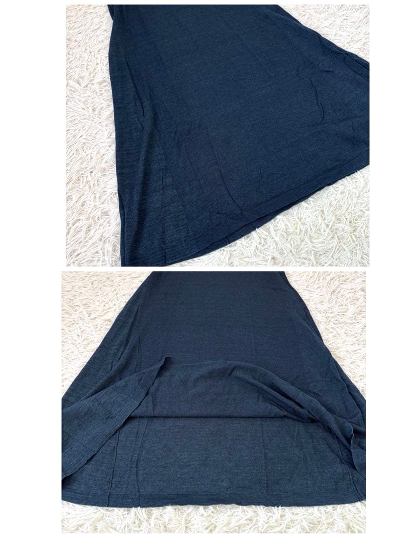美品　45R インディゴギマニットワンピース　ネイビー　0