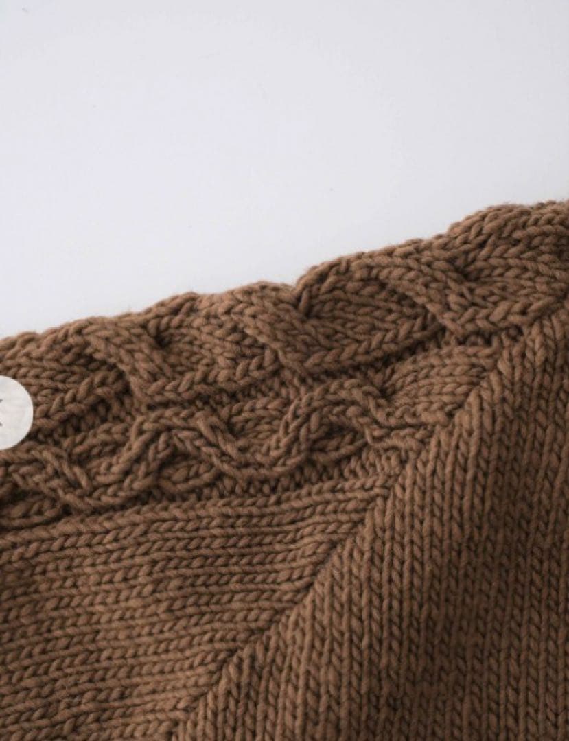 nest Robe ペルーケーブルスリーブニットカーディガン