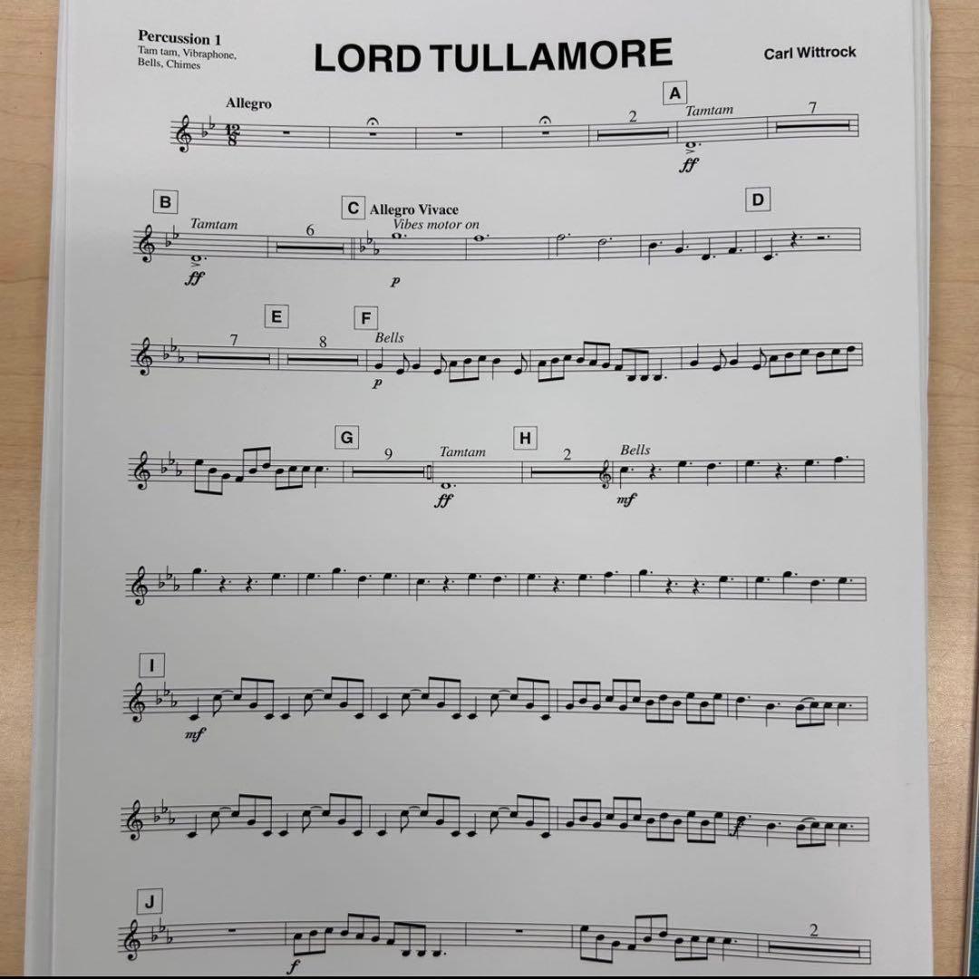 Lord Tullamore ❗️タラモア卿 Carl Wittrock 吹奏楽譜