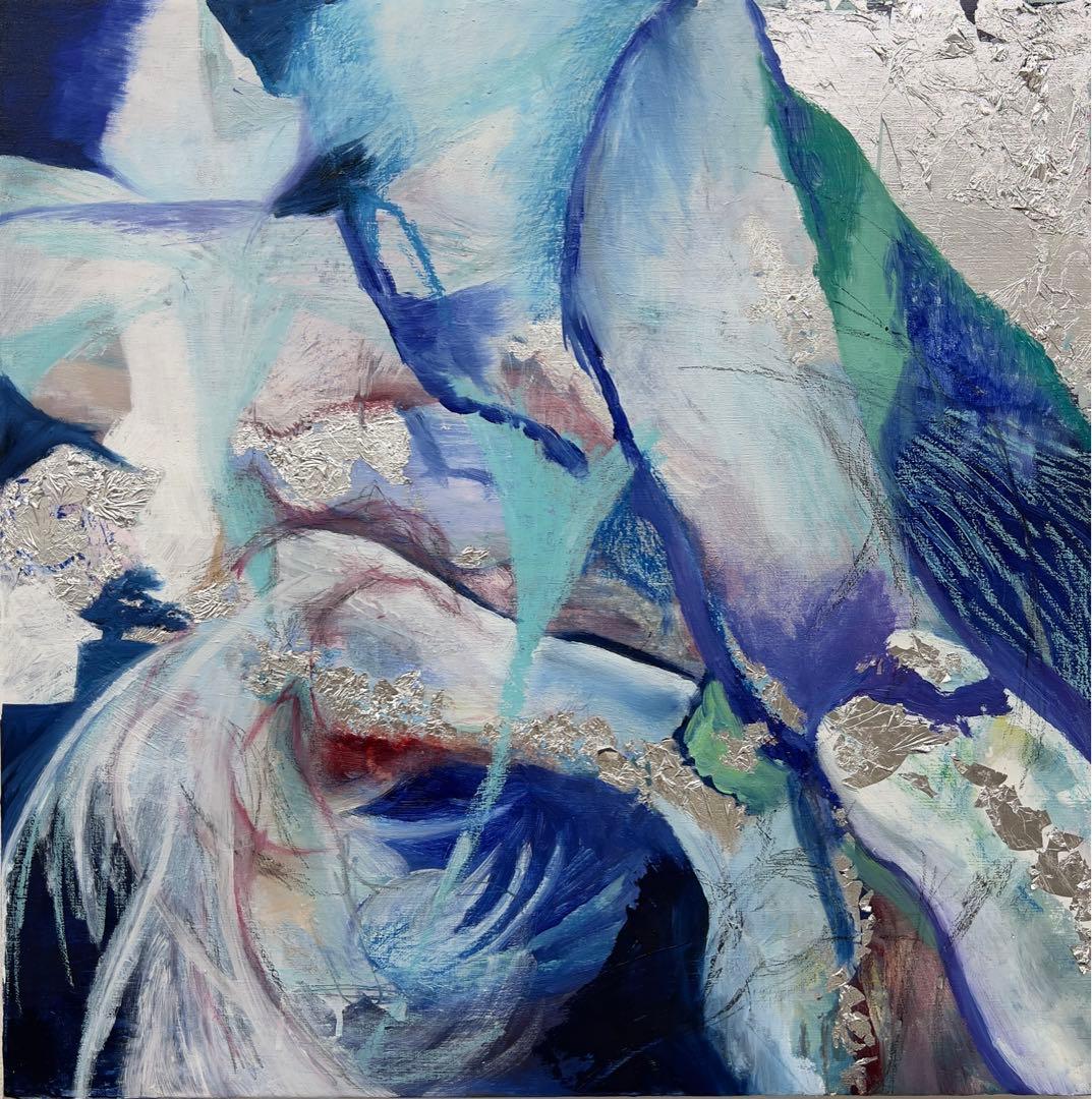 【S12号】good blue(portrait_s) 原画 oil paint