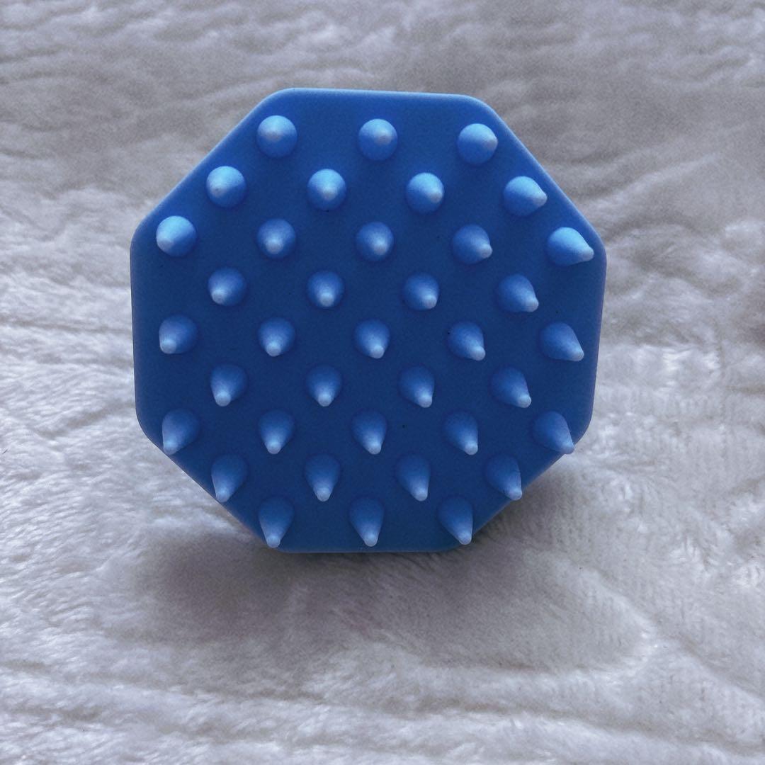 【ブラック ライトブルー】頭皮マッサージブラシ 柔らかい 2点セット 男女兼用