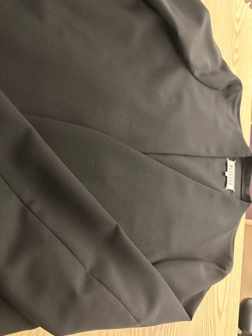 マルジェラ　ノーカラーブラックジャケット　サイズ44