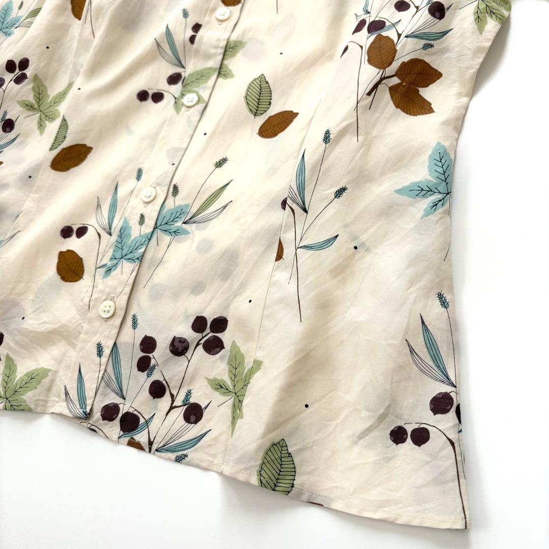 【美品】　マーガレットハウエル　ボタニカル柄　長袖シャツ　ブラウス　サイズM