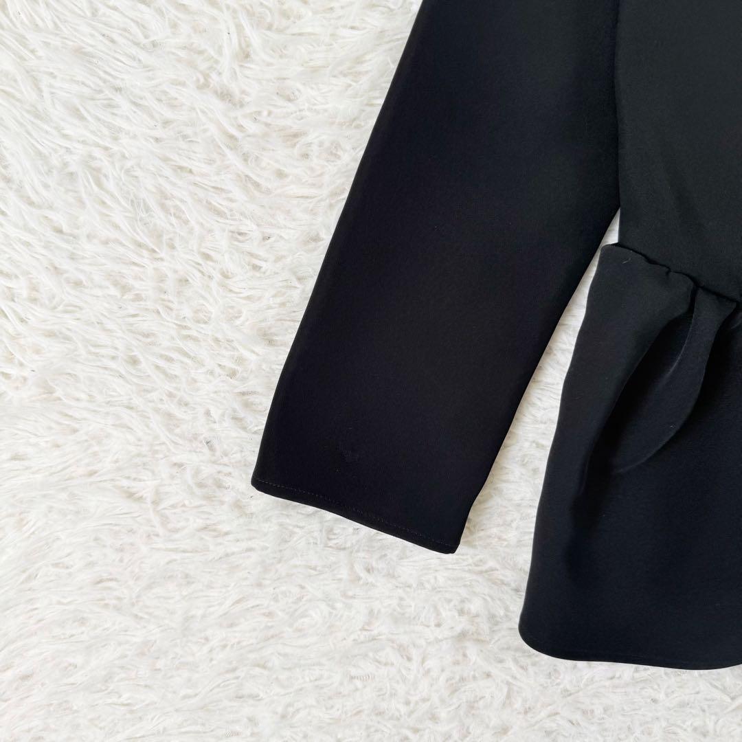 2024年製✨ ヨーコチャン ロングスリーブヘムギャザーブラウス Sサイズ 黒