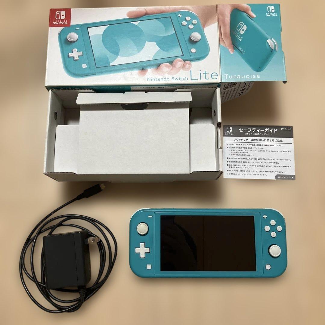 ニンテンドースイッチライト　ターコイズ　美品　充電器箱付き