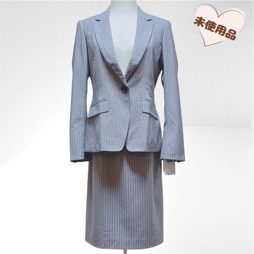 上下未使用　クードシャンス　洗える　スカートスーツ　ストライプ　日本製　40