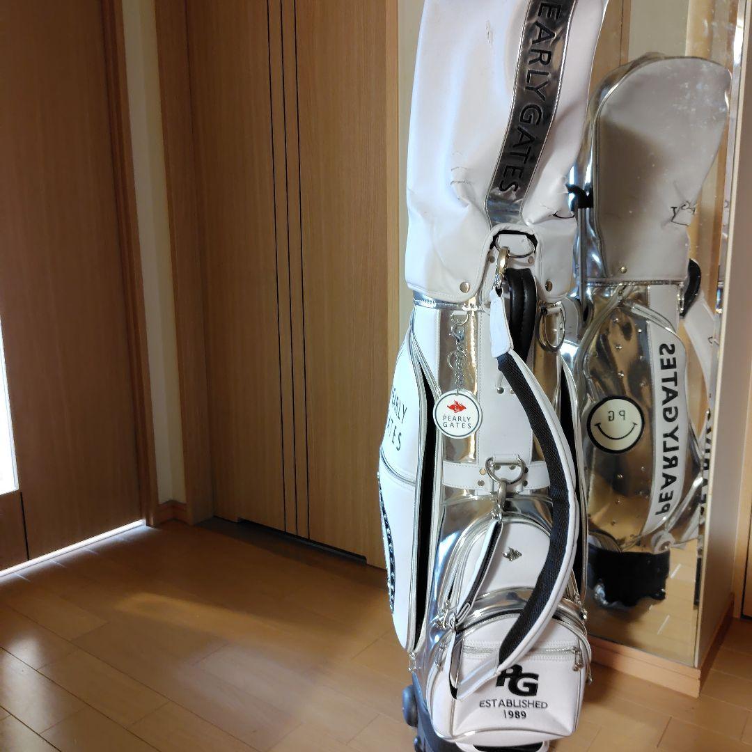 PEARLY GATES キャディバッグ ホワイト/シルバー