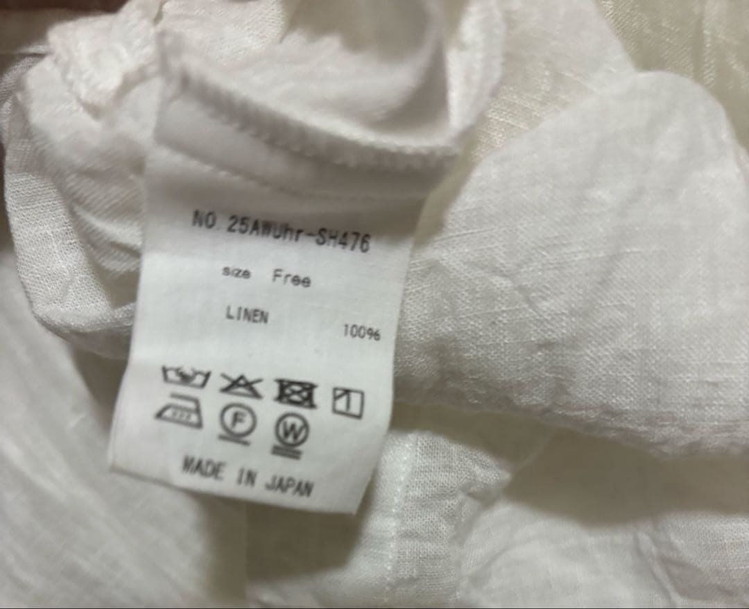 完売希少uhr ruffle frill shirt ラッフル　フリル　シャツ