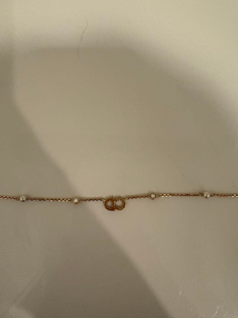 Dior ゴールド パール ツイストチェーン アンクレット